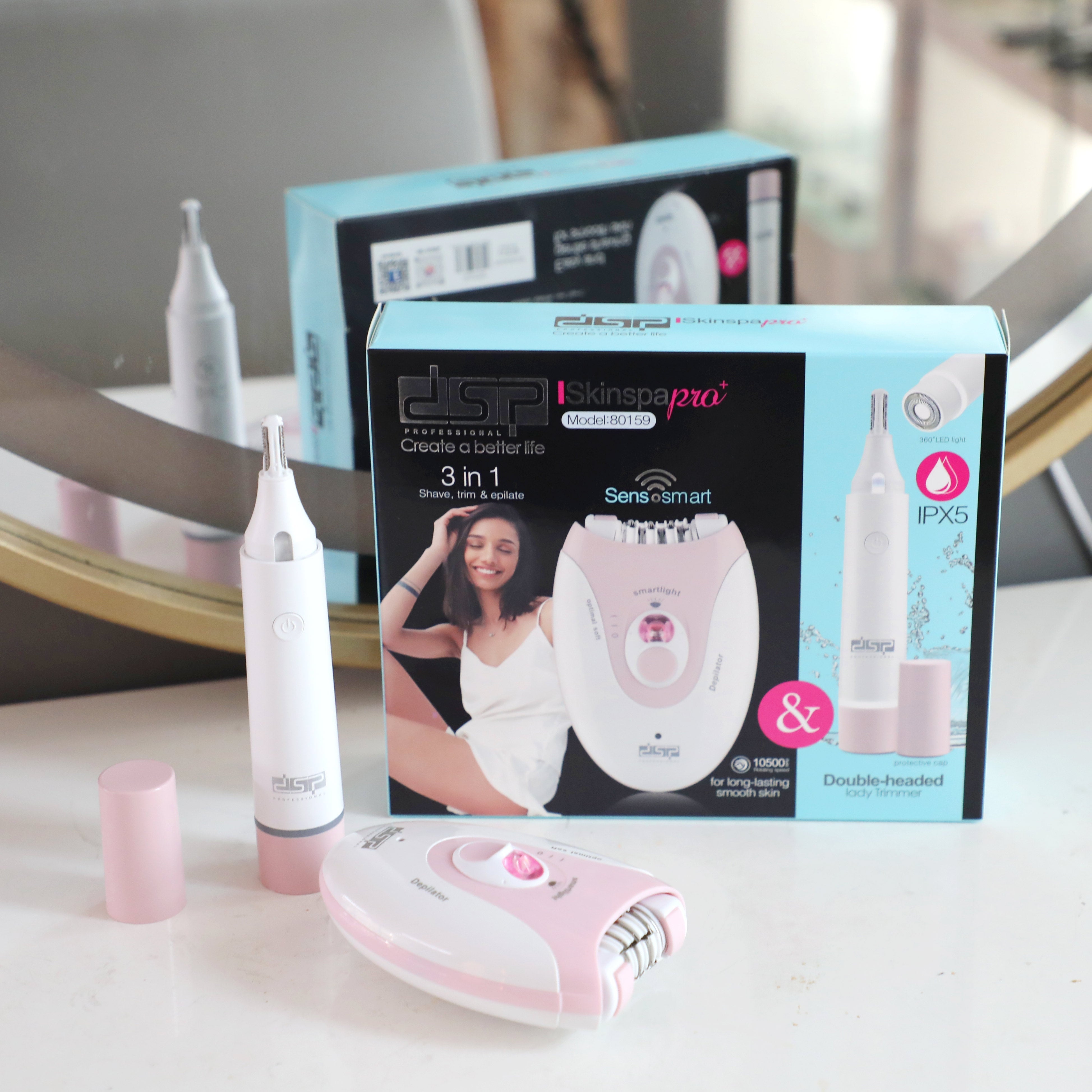 3 in 1 Hair Removal Device DSP 80159 – Rechargeable with LED Light and Waterproof IPX5