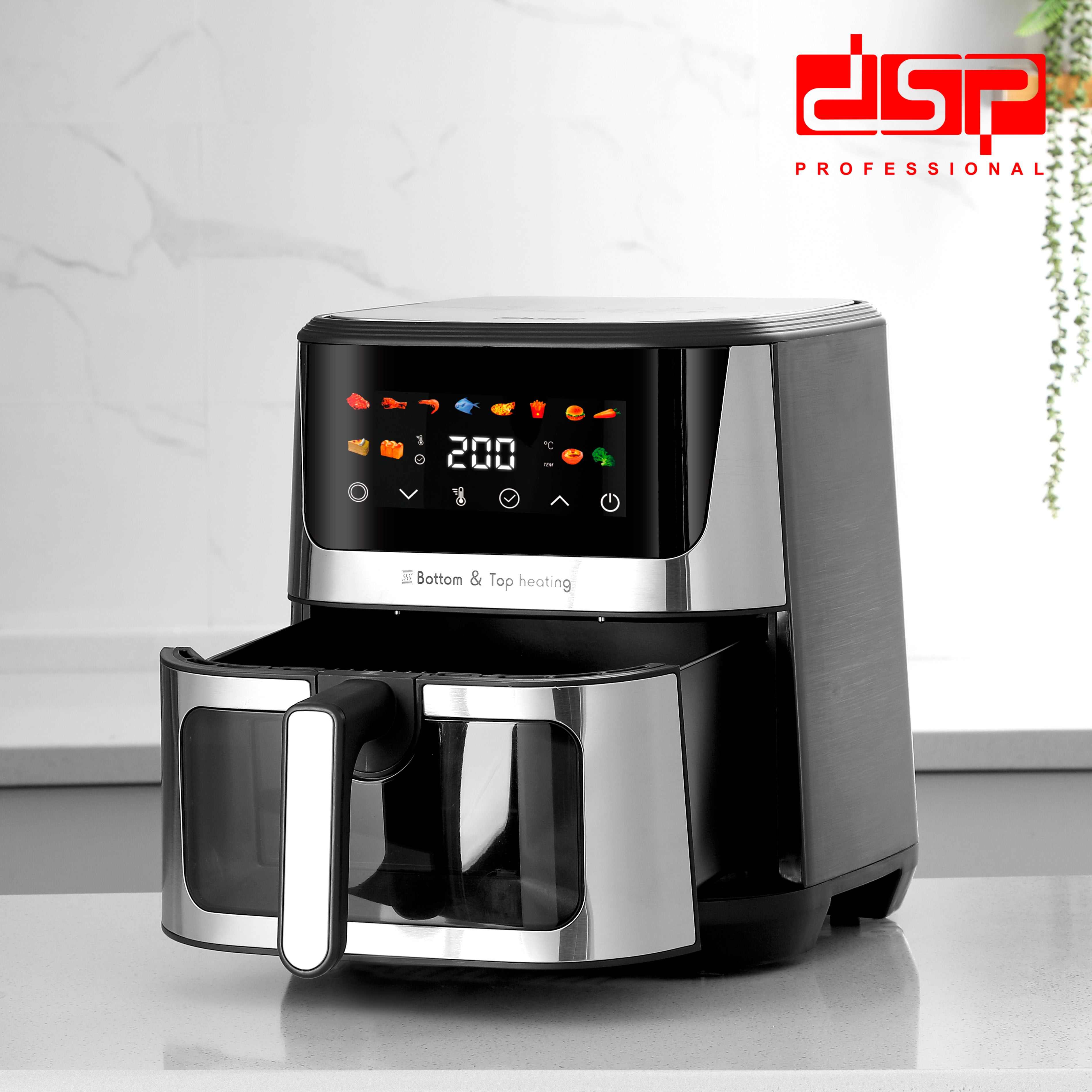 قلاية هوائية DSP – 1600 وات – سعة 9 لتر – شاشة LED – تسخين علوي وسفلي – موديل KB2173