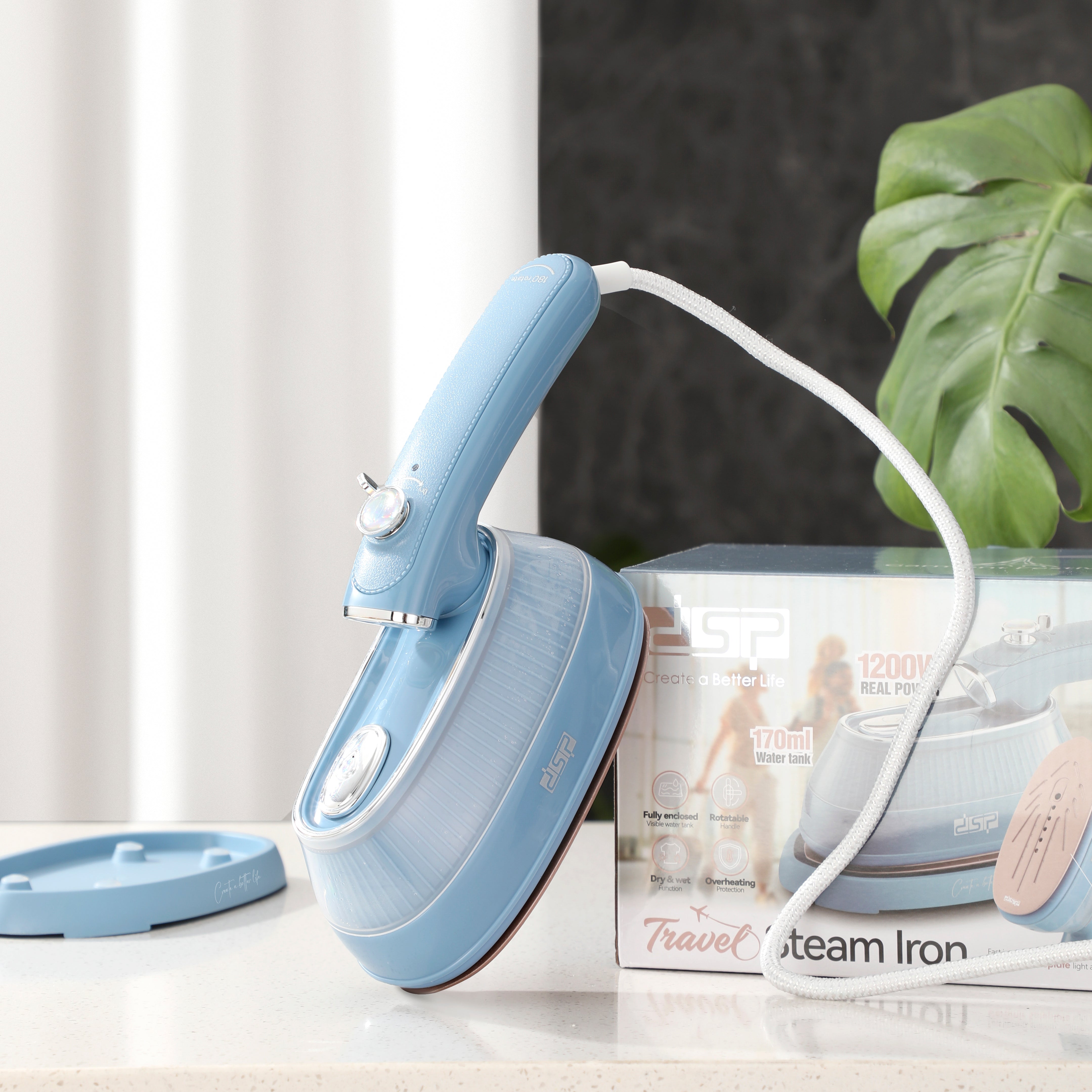 مكواة بخار DSP KD1172 – 1200 وات – ترافل 2 في 1