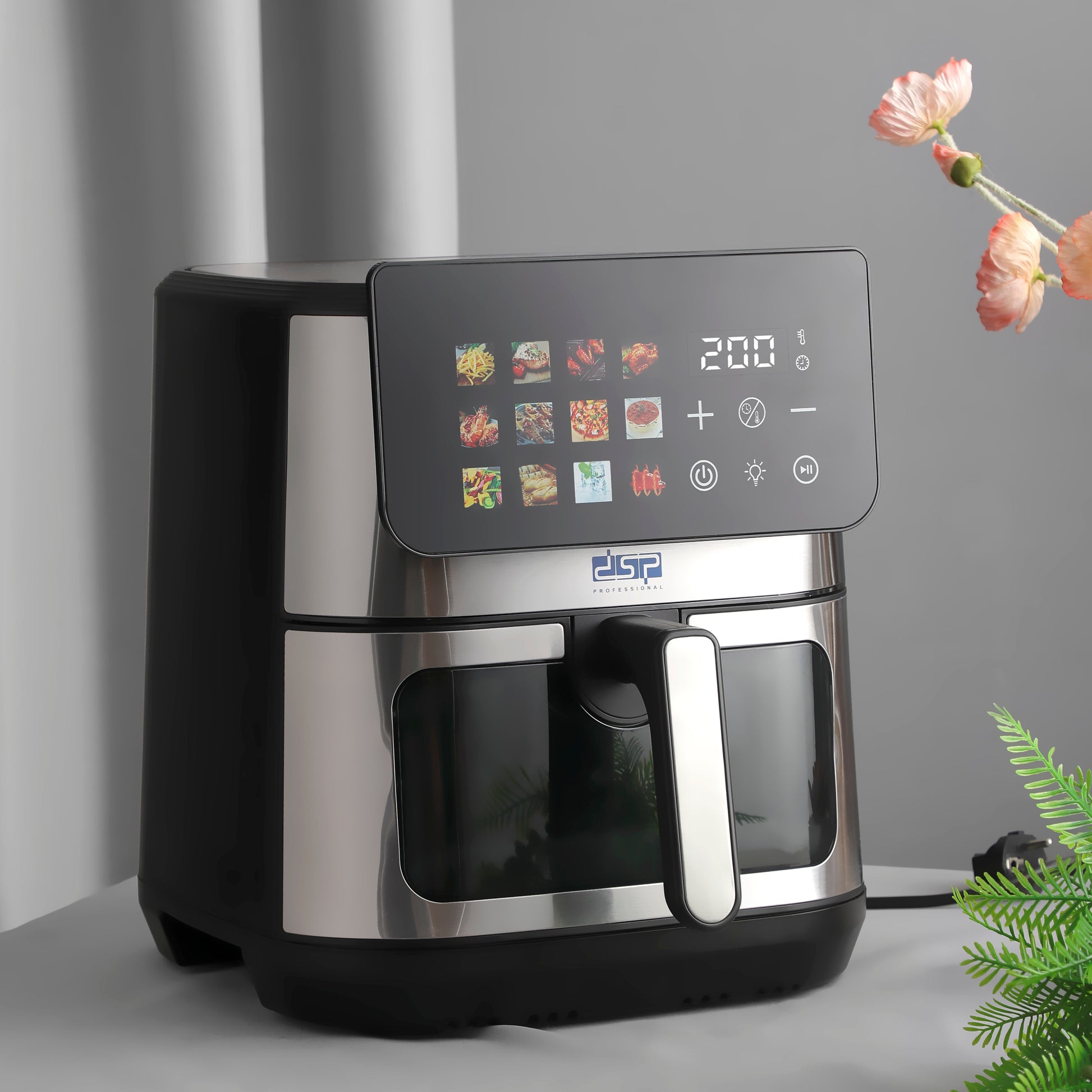 Air Fryer Color LED Touchscreen 8L Oil-Free Cooking 1600W | KB2194 | DSP | Image 7