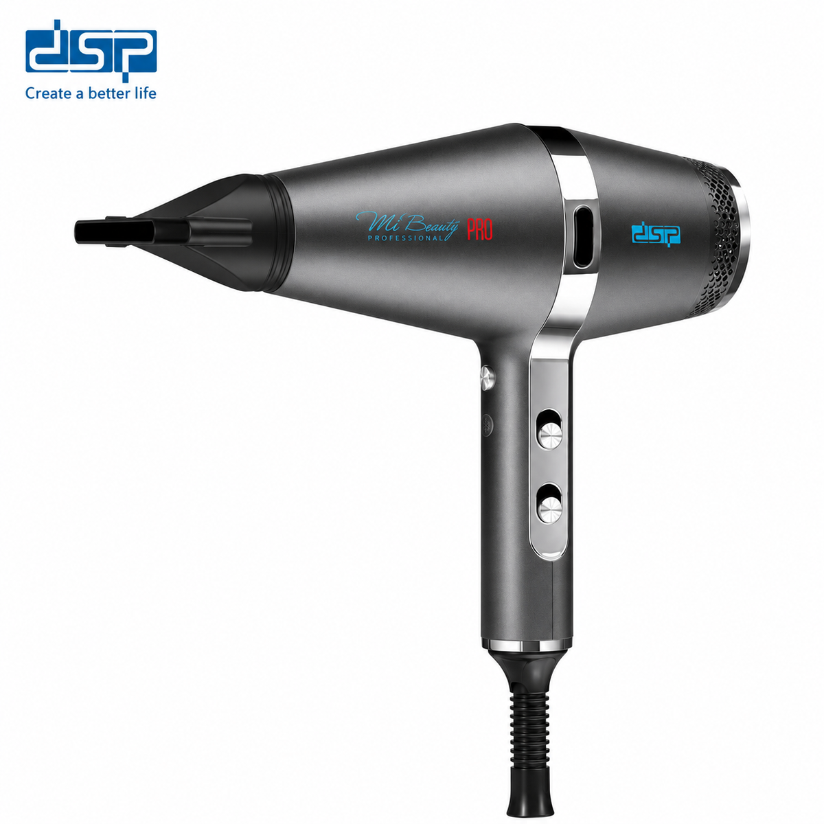 سيشوار باربر احترافي 2200 وات – 19200 RPM – هواء بارد وفلتر قابل للفك – DSP 37204