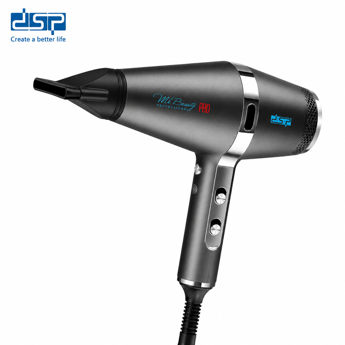 سيشوار باربر احترافي 2200 وات – 19200 RPM – هواء بارد وفلتر قابل للفك – DSP 37204 – صورة 2