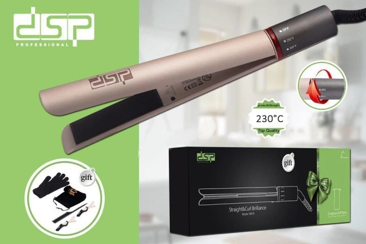 مكواة شعر تمليس وتجعيد احترافي – حرارة 230 درجة مئوية – DSP Straight & Curl  10074