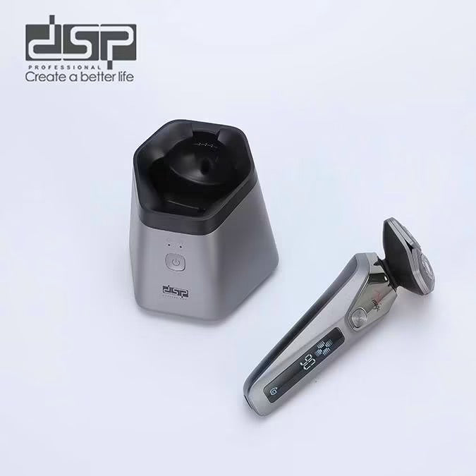 ماكينة تنعيم الذقن بثلاث رؤوس دوارة وقاعدة تنظيف وشحن أوتوماتيك DSP 60725