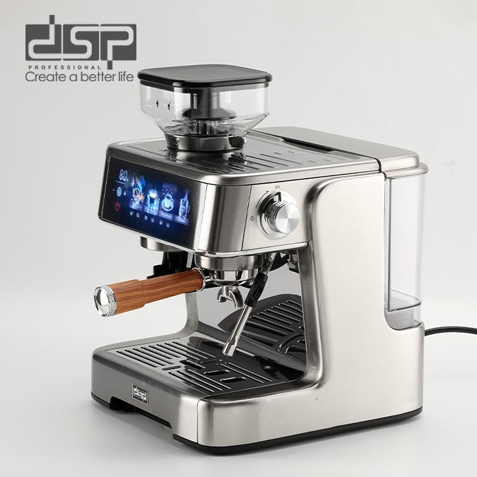 DSP KA3177 Professional Espresso Machine with Built-in Grinder – Dual Boilers and Pumps, 20 Bar, 2800 W