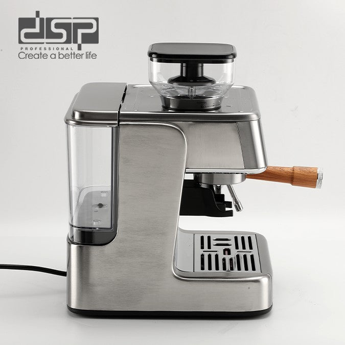 DSP KA3177 Professional Espresso Machine with Built-in Grinder – Dual Boilers and Pumps, 20 Bar, 2800 W