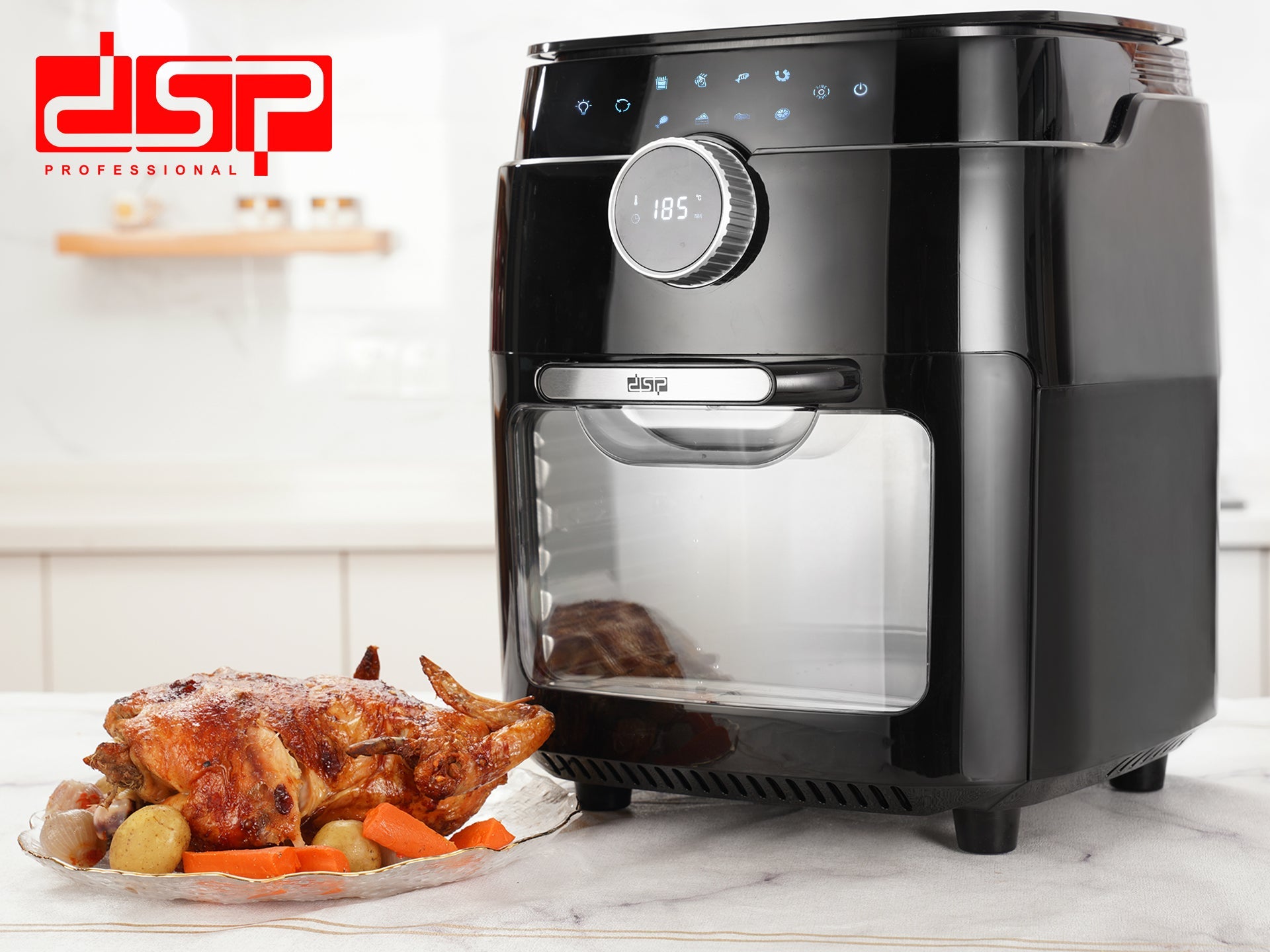 DSP KB2089 Oven Air Fryer – 1800 Watts with a capacity of 14 liters with a viewing window and multiple accessories