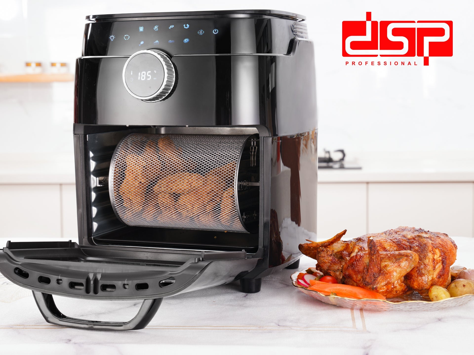 DSP KB2089 Oven Air Fryer – 1800 Watts with a capacity of 14 liters with a viewing window and multiple accessories