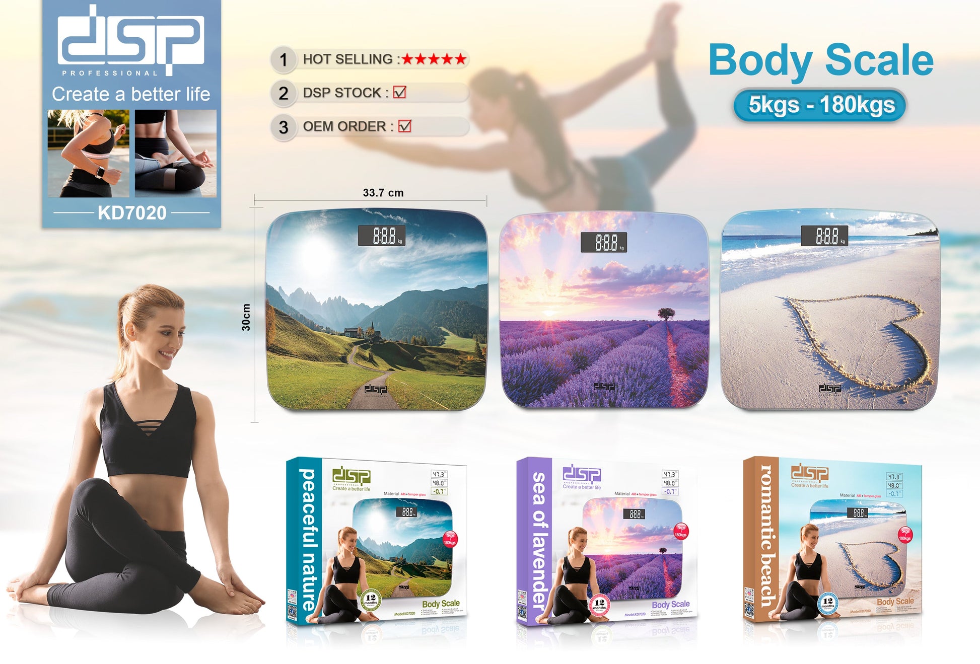 Digital Bathroom Scale Slim Design 180kg | KD7020 | DSP | Image 3