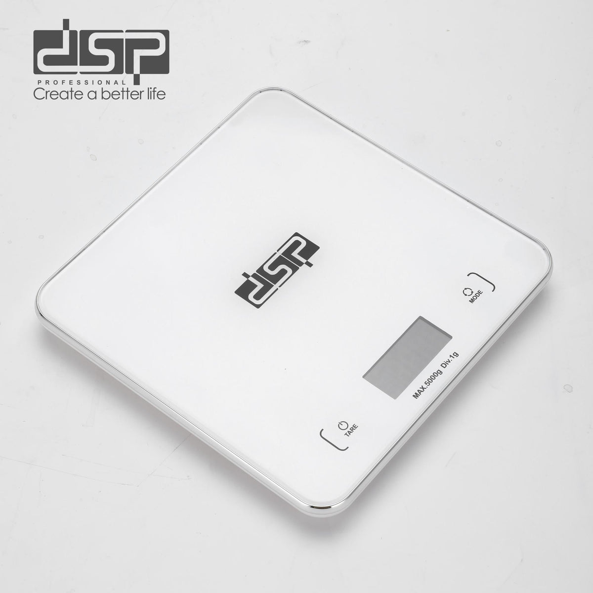 ميزان مطبخ رقمي 5 كجم – زجاج مقوى بشاشة LCD – DSP KD7042 – صورة 4