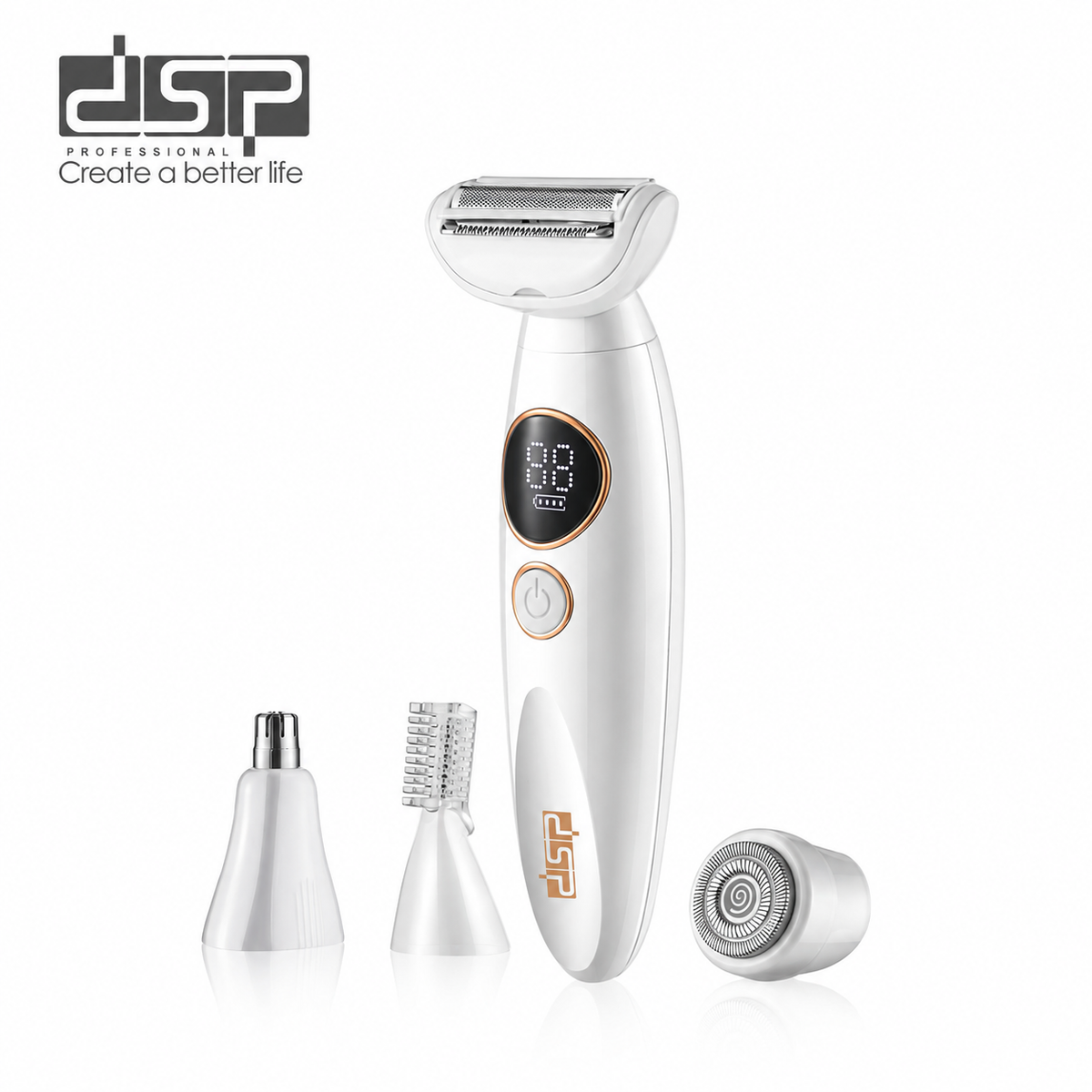 طقم العناية للسيدات 5 في 1 DSP 70090 – مقاوم للماء IPX7 بشاشة LED