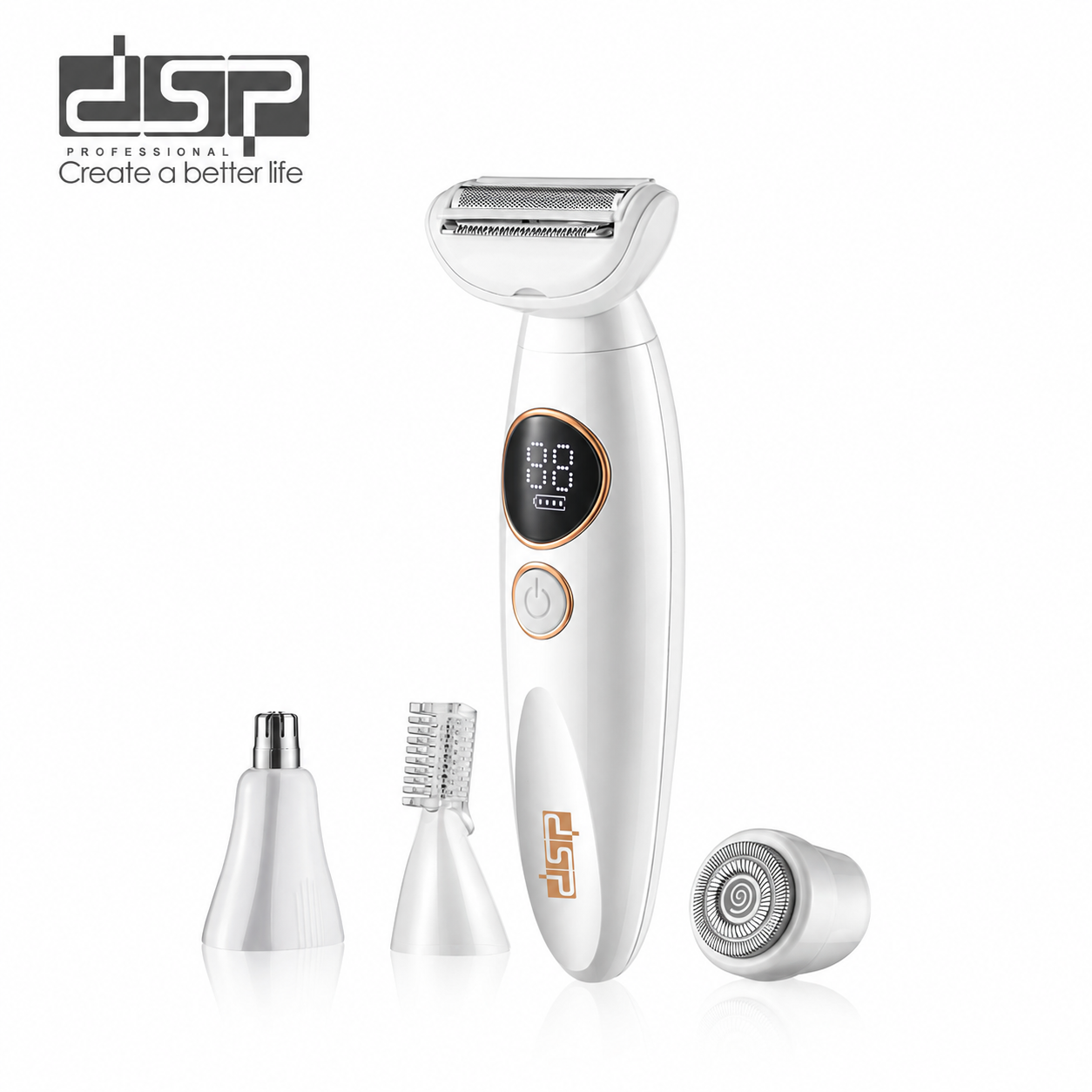 طقم العناية للسيدات 5 في 1 DSP 70090 – مقاوم للماء IPX7 بشاشة LED