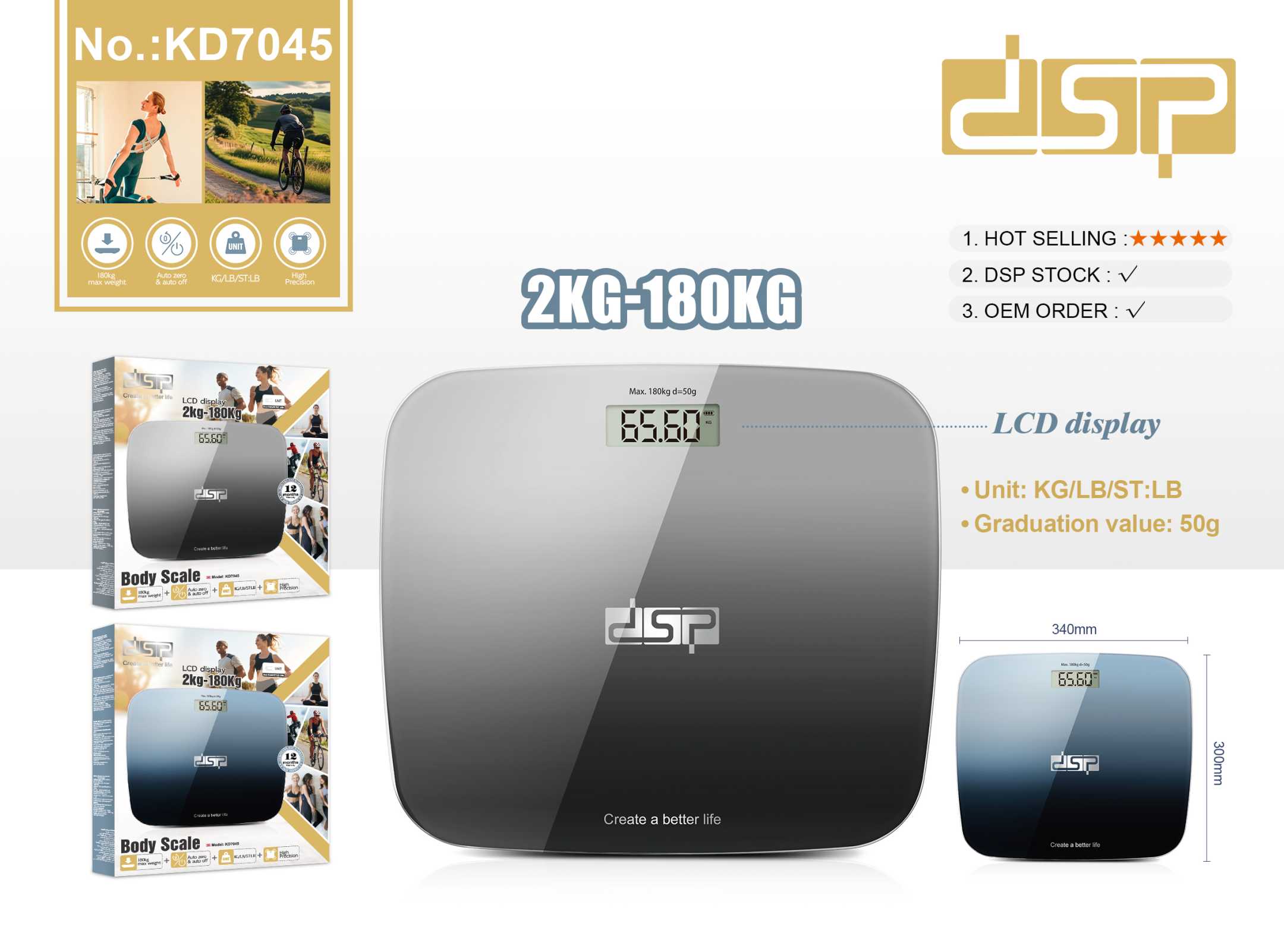Digital Scale LCD 50g High Precision 180kg | KD7045 | DSP | Image 5